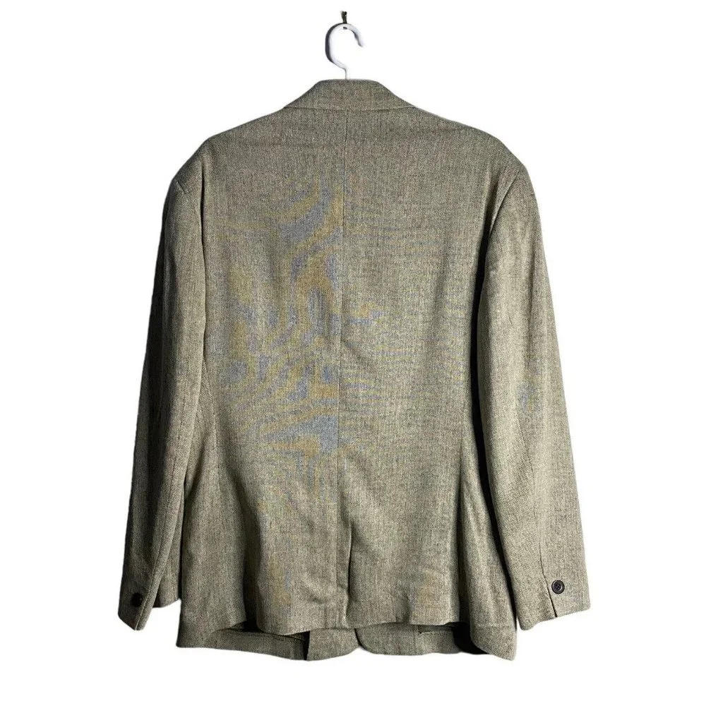 Paolo Giordano Men's Gray Herringbone Single Breasted Notch Lapel Blazer